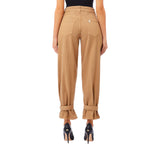 Pantaloni donna carrot fit con dettagli alle caviglie