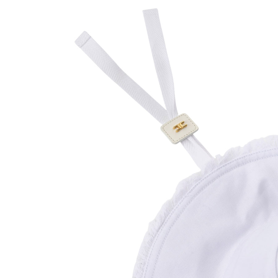 Cappello donna in drill di cotone con logo ricamato