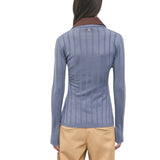 Cardigan donna color block a coste