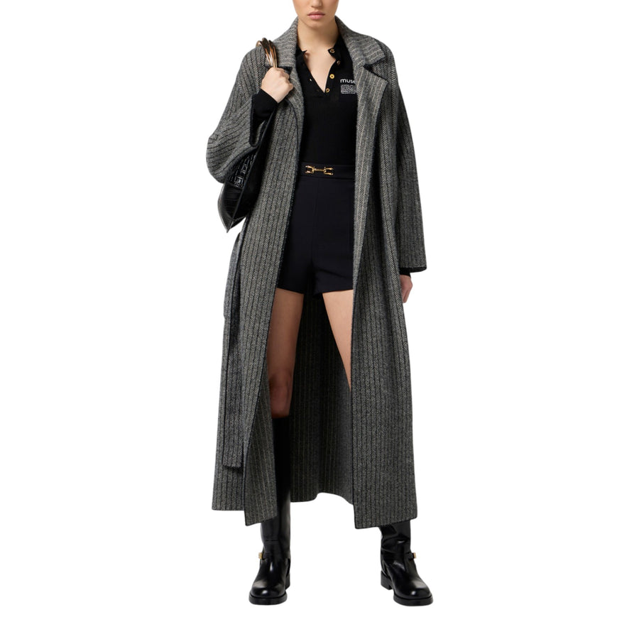 Cappotto donna in misto lana con cintura
