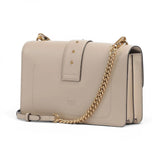 Borsa a tracolla media Love Bag One in pelle con fibbia gioiello
