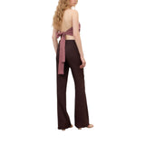 Pantaloni donna palazzo in misto lino