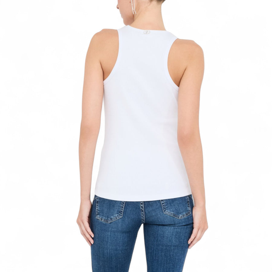 Top donna con applicazioni gioiello