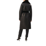 Cappotto donna lungo in piume nero