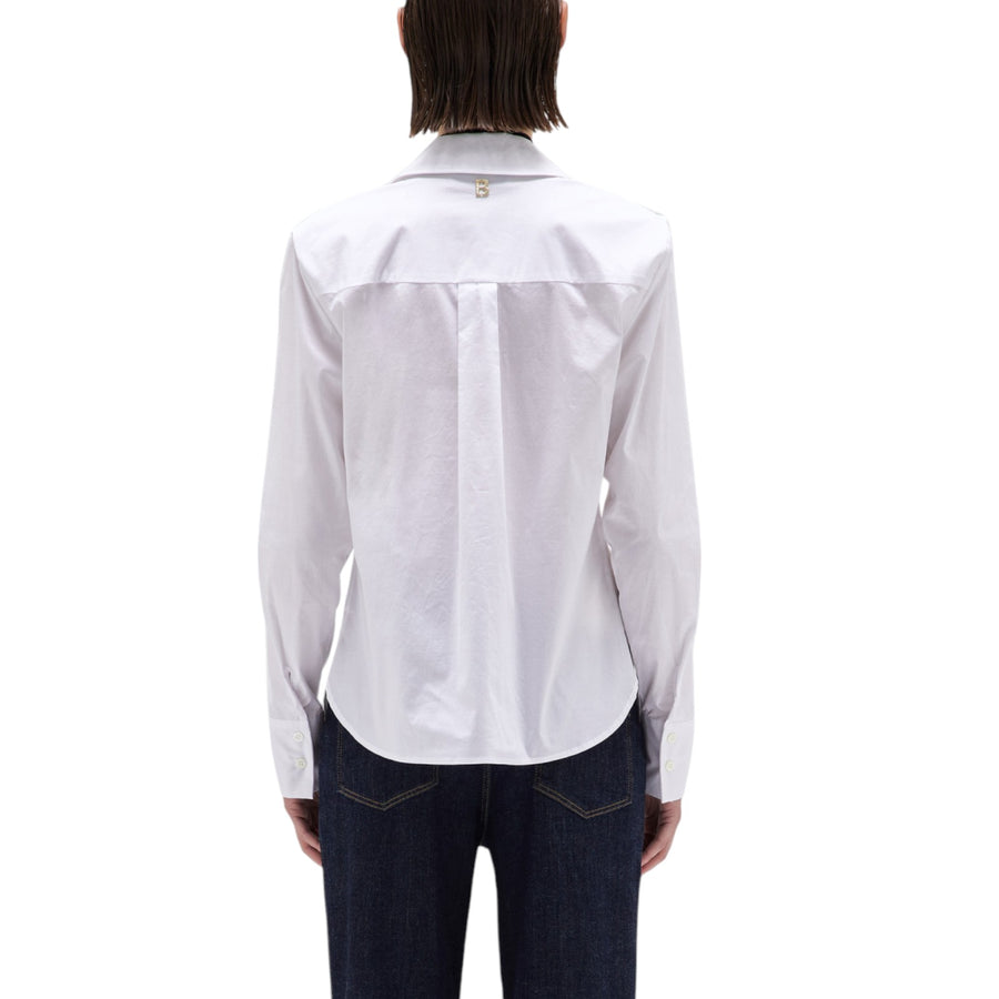 Camicia donna in popeline con cristalli