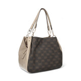 Borsa donna tote con placca logo