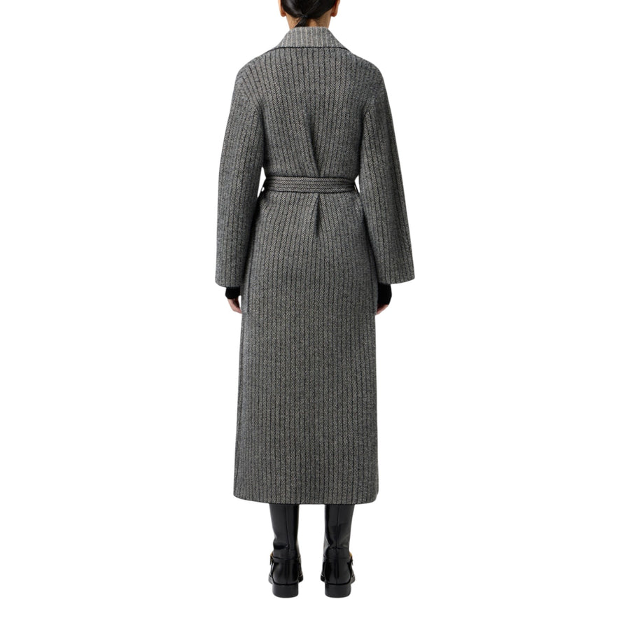 Cappotto donna in misto lana con cintura