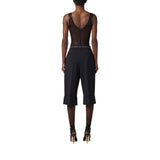 Body donna in tulle con dettagli in vinile