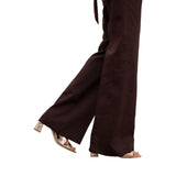 Pantaloni donna palazzo in misto lino