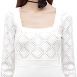 Abito donna in maglia a tubino con strass