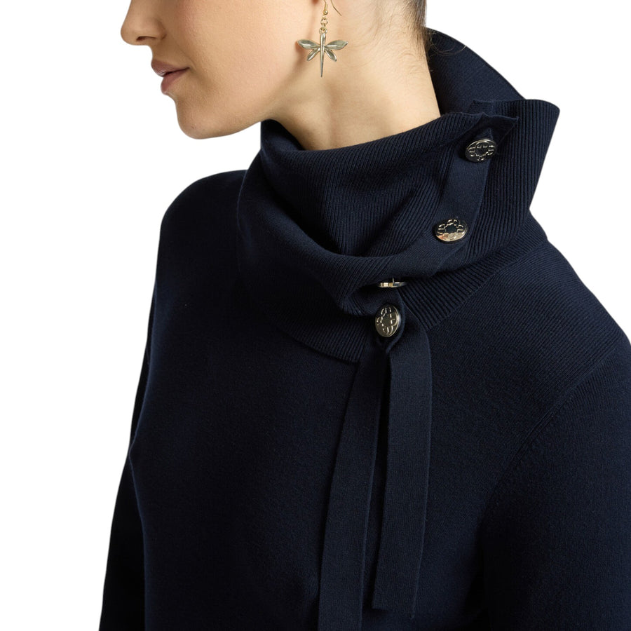 Abito donna in tricot con bottoni