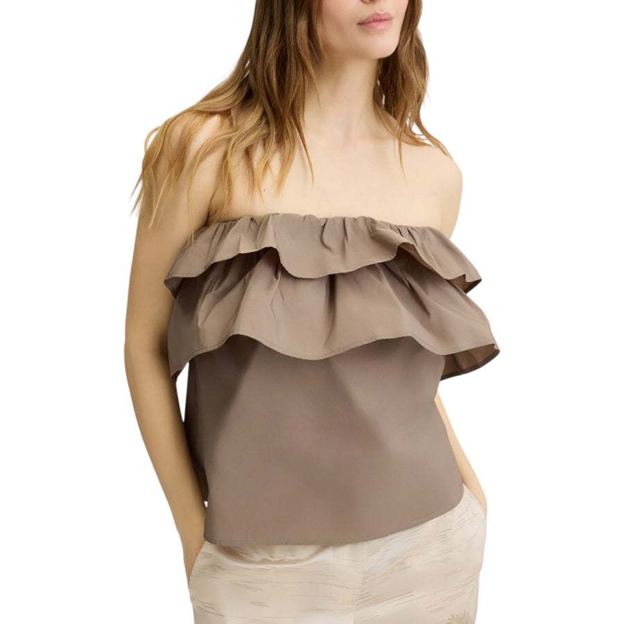 Top donna in taffetà
