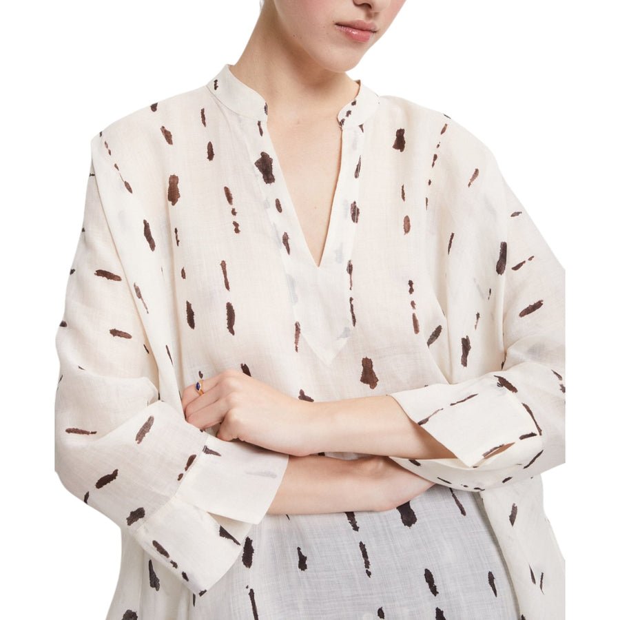 Camicia donna stampata con volant