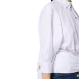 Camicia donna in popeline di cotone jacquard