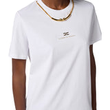 T-shirt donna in jersey di cotone con collana