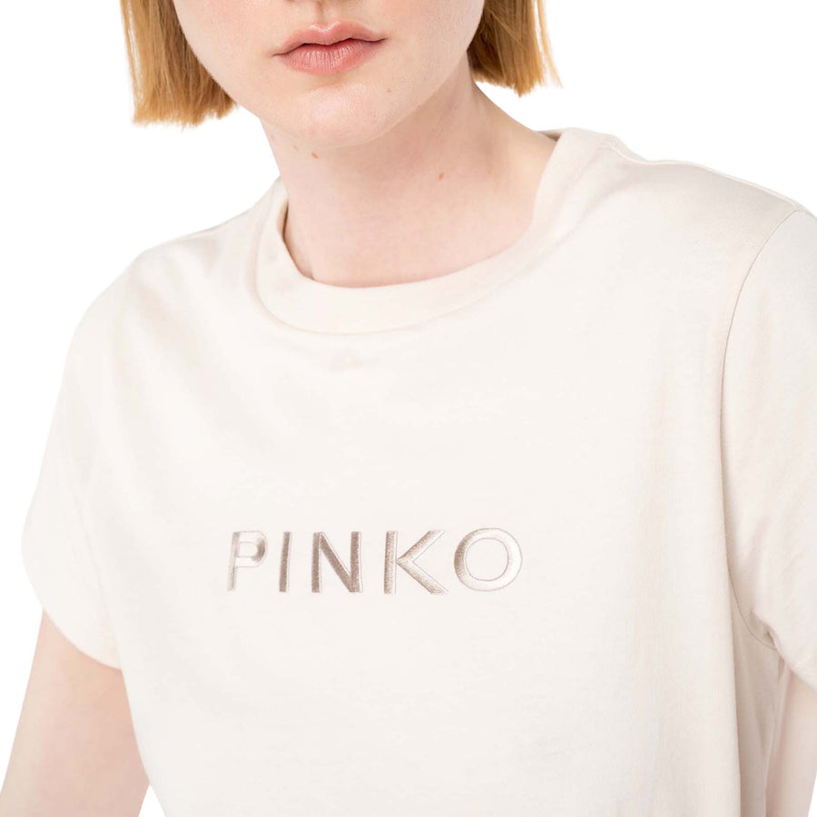 T-shirt donna ricamo logo Pinko