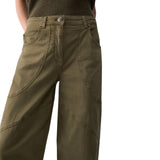 Pantaloni donna baggy in gabardine