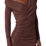 Abito donna in jersey con bottoni gioiello