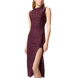 Abito donna in pizzo floreale con scollo sul retro