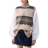 Gilet donna jacquard con ricami gioiello
