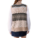 Gilet donna jacquard con ricami gioiello