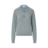 Polo donna in maglia con bottoni gioiello