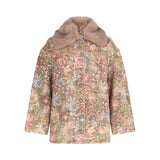 Giacca donna con colletto in pelliccia sintetica