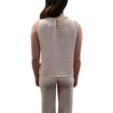 Top donna con strass e perline