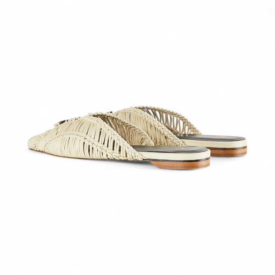 Sabot donna in pelle intrecciata