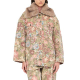 Giacca donna con colletto in pelliccia sintetica