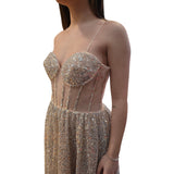 Abito bustier con paillettes