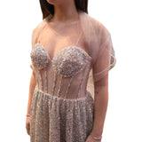 Abito bustier con paillettes
