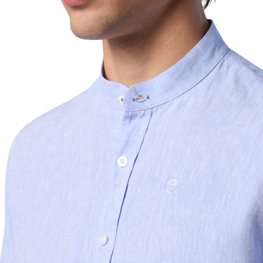 Camicia uomo alla coreana con logo