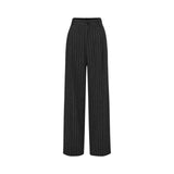 Pantaloni donna a gamba larga in tweed metallico