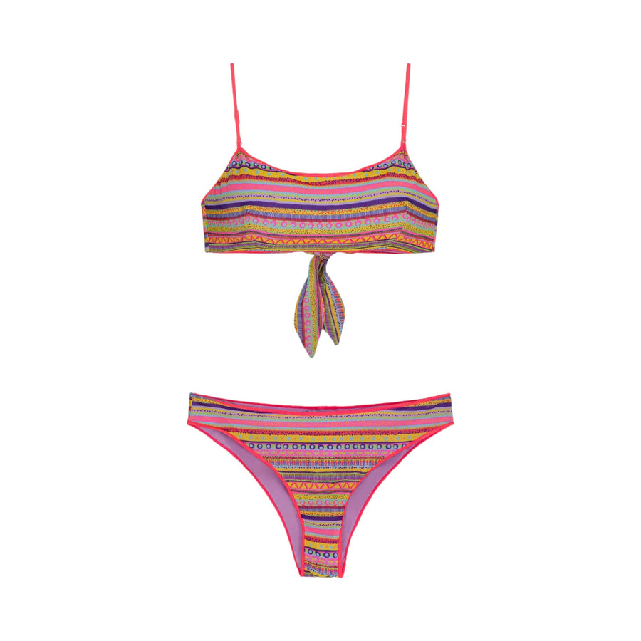 Bikini donna top e slip fisso seashell