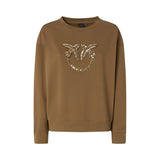 Felpa donna Pinko con logo Love Birds gioiello