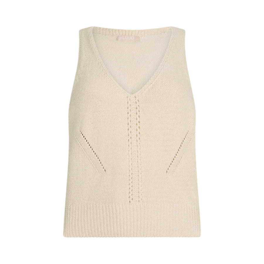 Top donna in maglia con cut-out