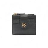 Portafoglio piccolo in pelle liscia con logo