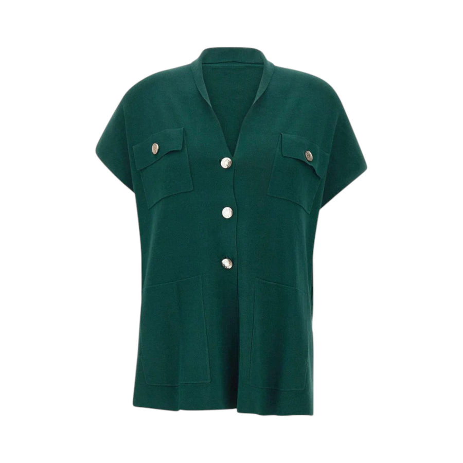 Gilet donna lungo con bottoni