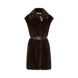 Gilet donna lungo in pelliccia sintetica