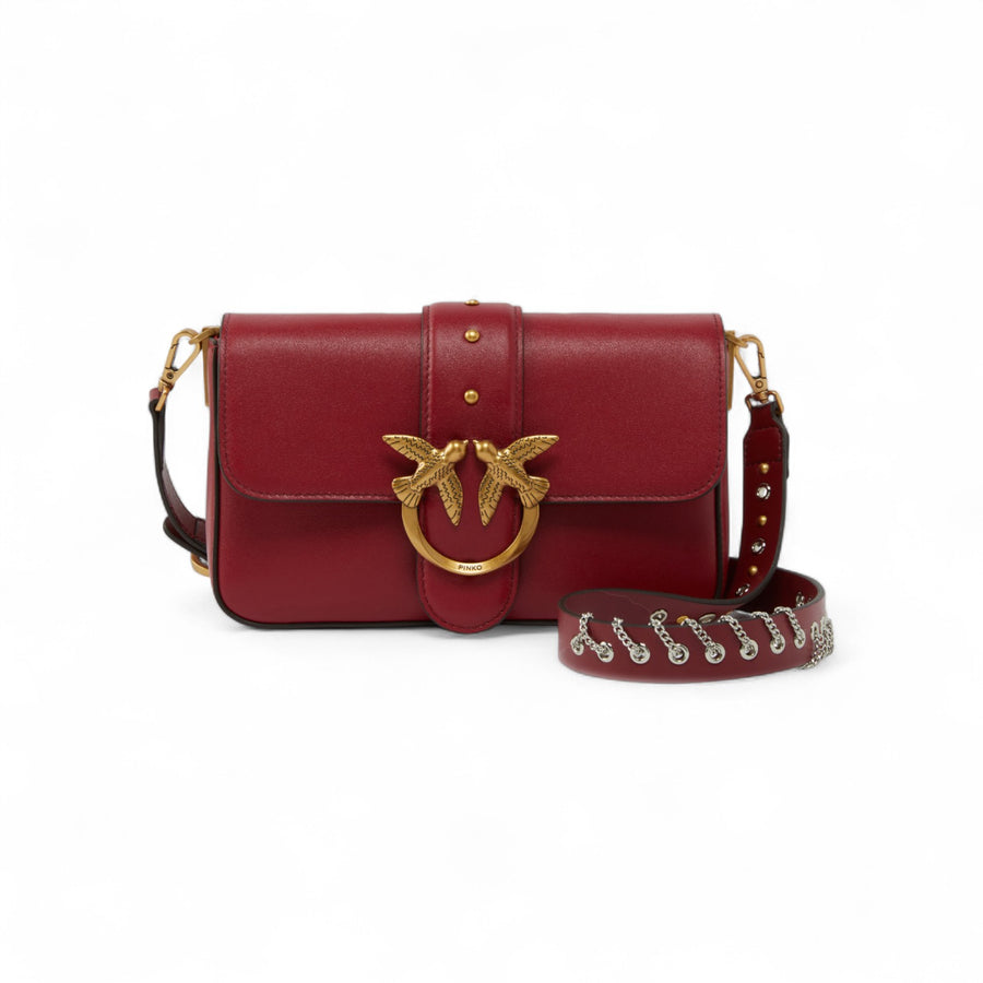 Borsa donna a spalla piccola Mini Love Bag Slouchy in pelle con doppia tracolla