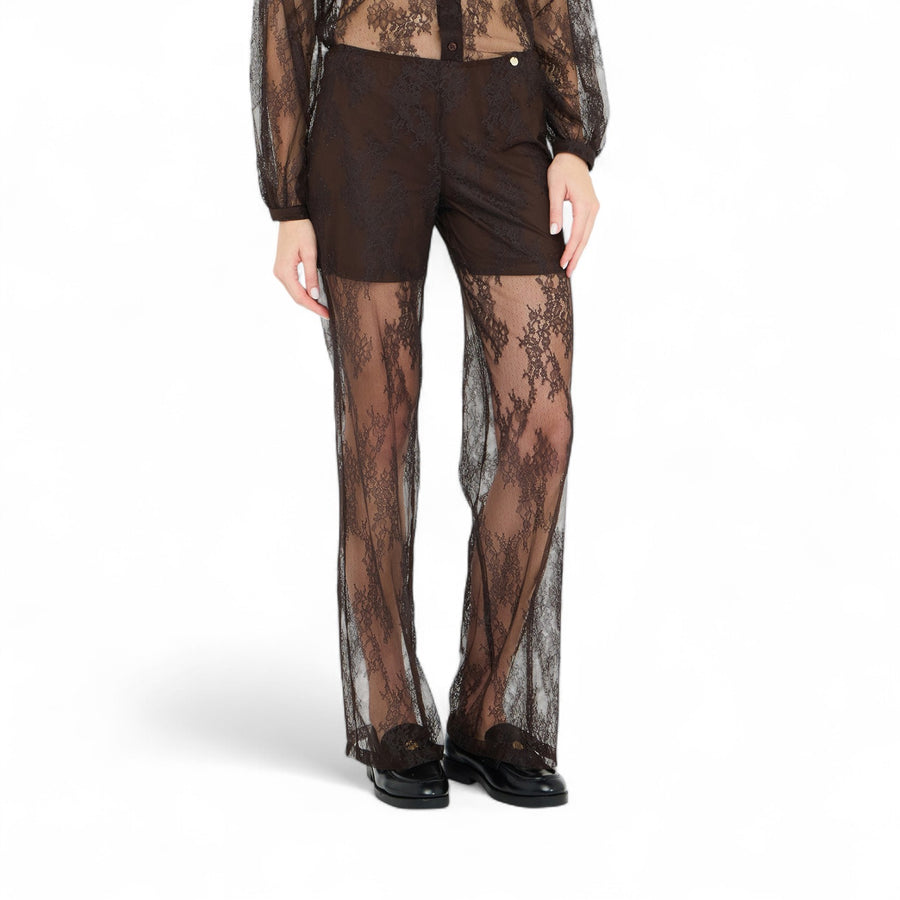 Pantaloni donna morbidi in pizzo