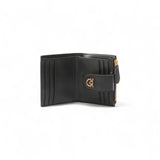 Portafoglio piccolo in pelle liscia con logo