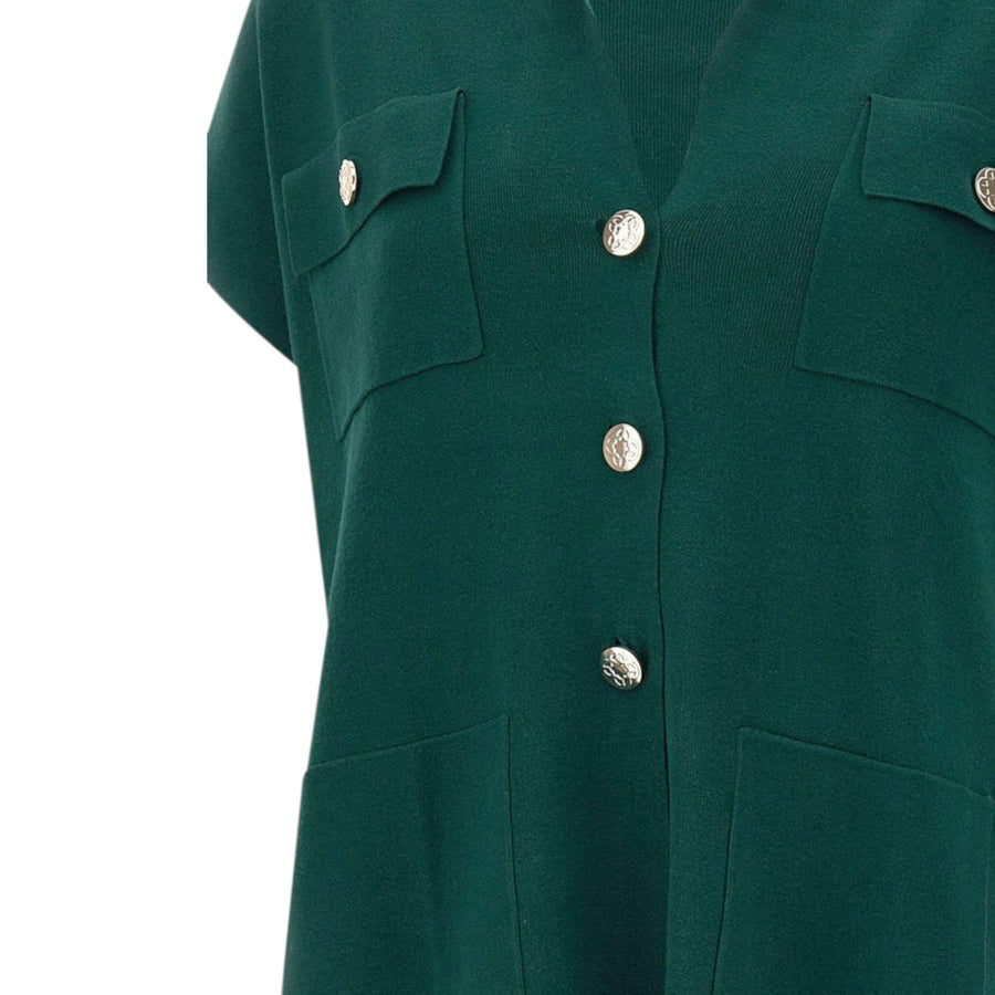 Gilet donna lungo con bottoni