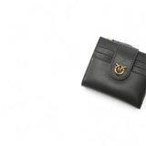 Portafoglio piccolo in pelle liscia con logo