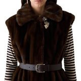 Gilet donna lungo in pelliccia sintetica