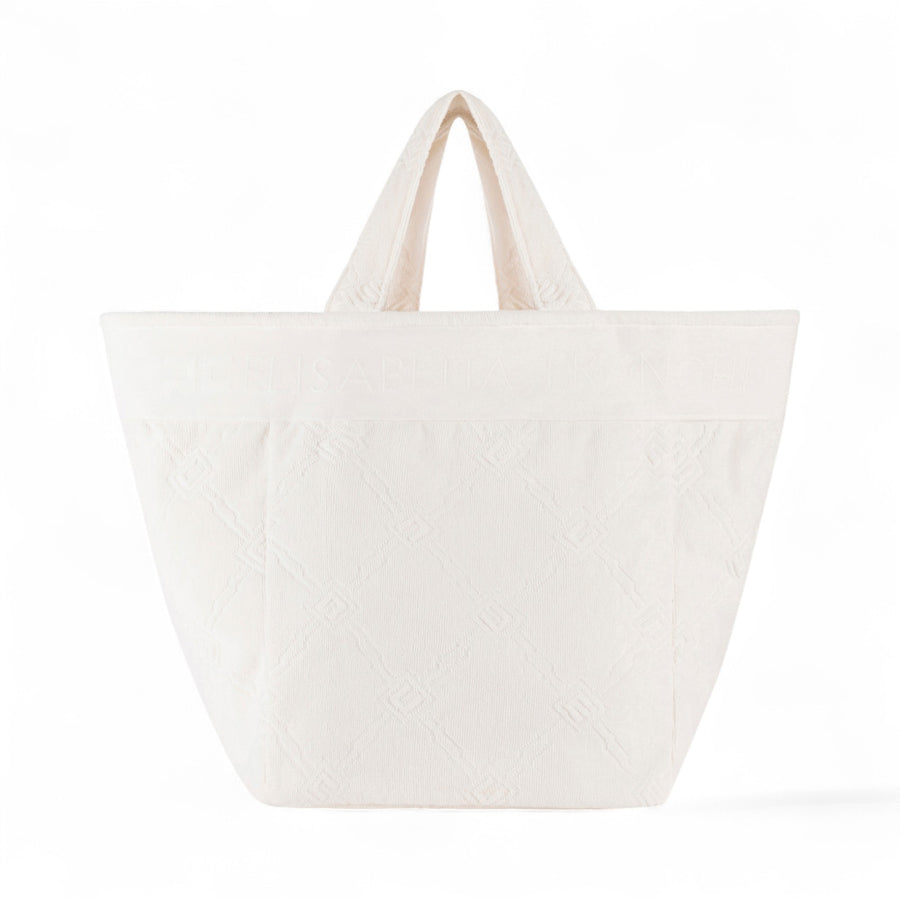 Tote donna in spugna jacquard con logo