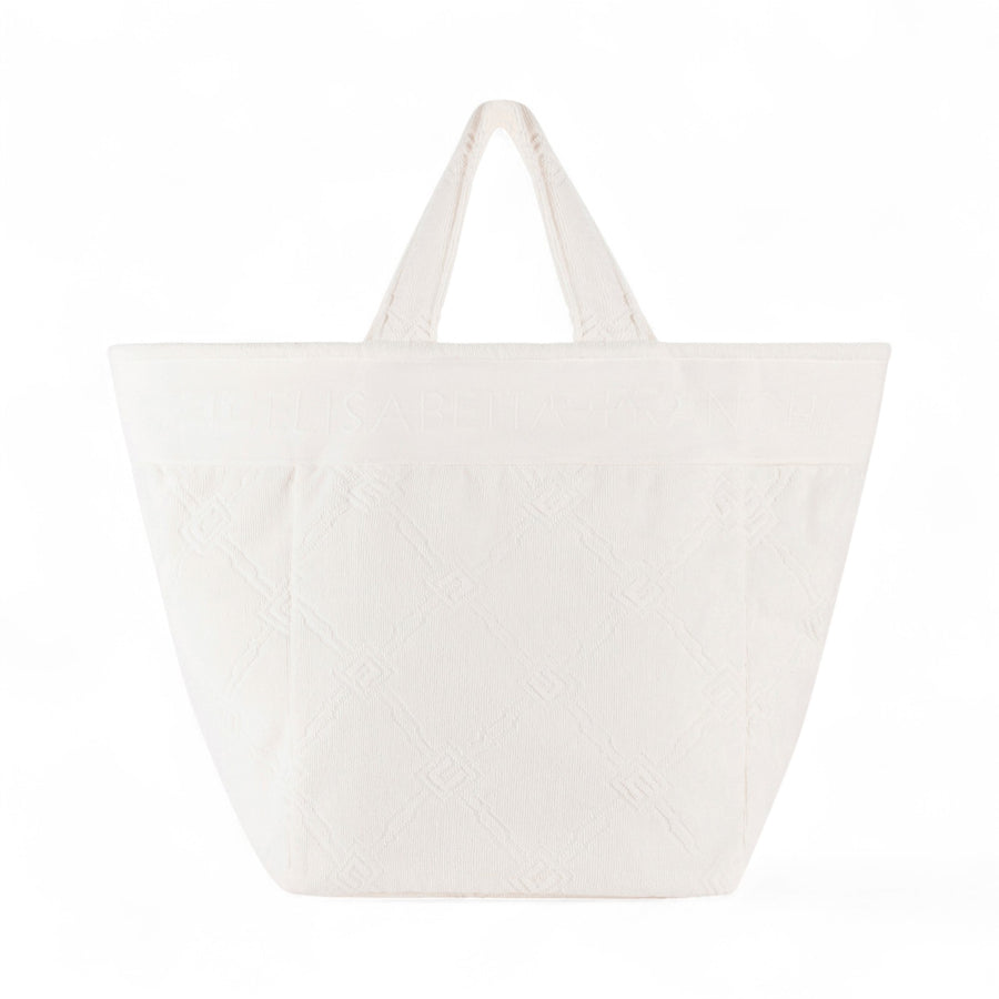 Tote donna in spugna jacquard con logo