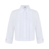 Camicia donna in cotone con pieghe