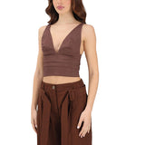 Top donna in lino rubye
